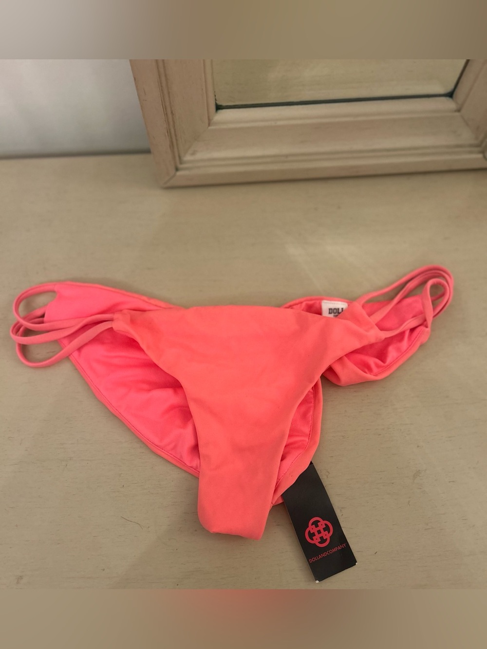 NWT Doll Swimwear Coral Scrunch Back Bikini Bottom